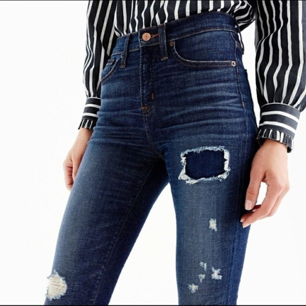 J. Crew Lookout High Rise Lassiter Distressed‎ skinny Jeans size 27 C24 - Picture 2 of 10